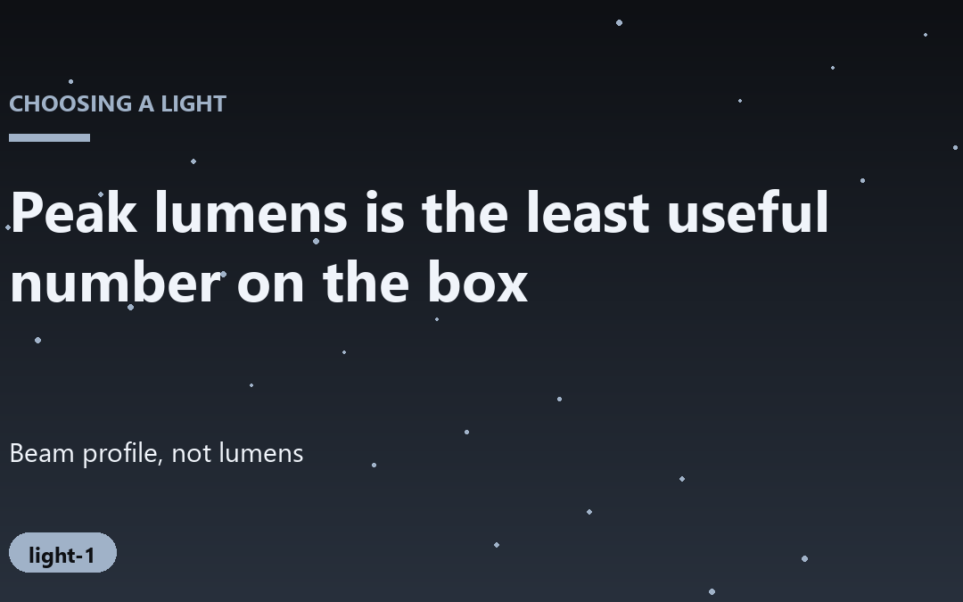 Choosing the Right Tool for the Job Instead of Chasing Lumens
